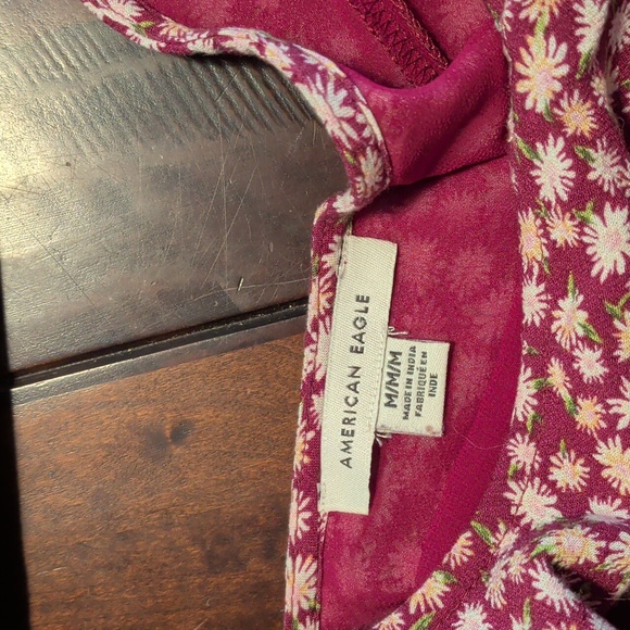 American Eagle Outfitters Burgundy Floral Dress - Picture 3 of 4